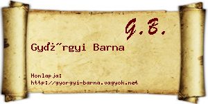Györgyi Barna névjegykártya