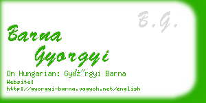 barna gyorgyi business card